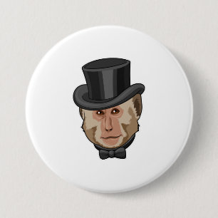 Monkey with Cylinder 7.5 Cm Round Badge