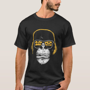 Monkey With Dj Headphones And Sunglasses Monkey T-Shirt
