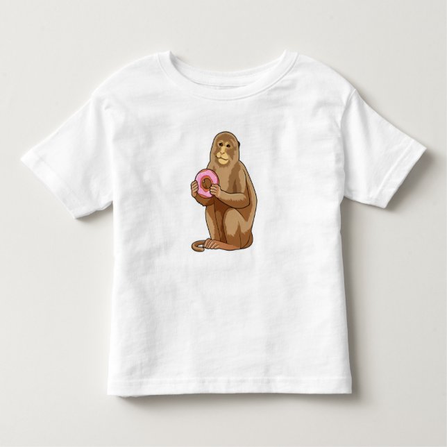 Monkey with Donut Toddler T-Shirt (Front)