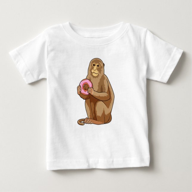 Monkey with Doughnut Baby T-Shirt (Front)