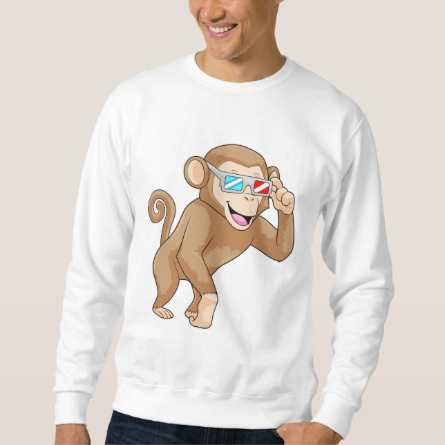 Monkey with Glasses Sweatshirt (Front)