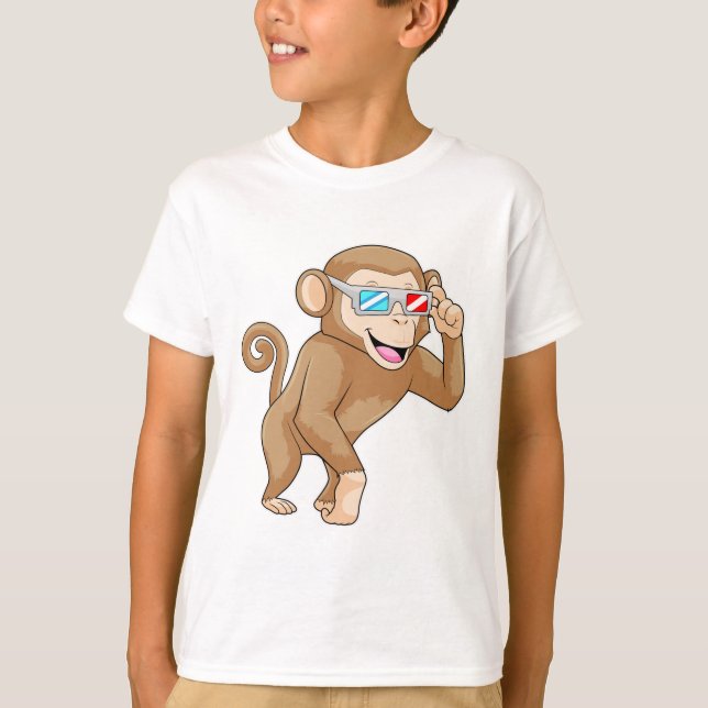 Monkey with Glasses T-Shirt (Front)