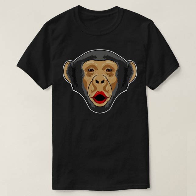 Monkey with Kiss mouth T-Shirt (Design Front)