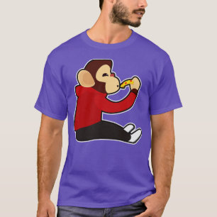Monkey with Piece of Pizza 2 T-Shirt
