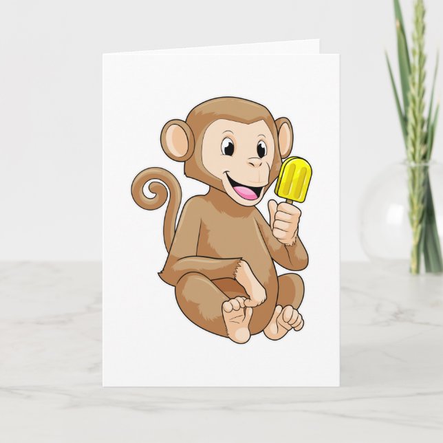 Monkey with Popsicle Card (Front)
