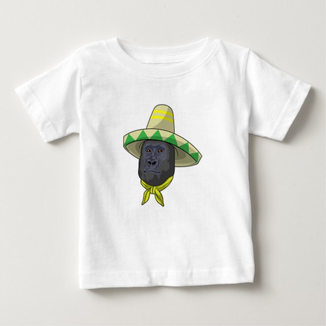 Monkey with Straw hat Baby T-Shirt (Front)