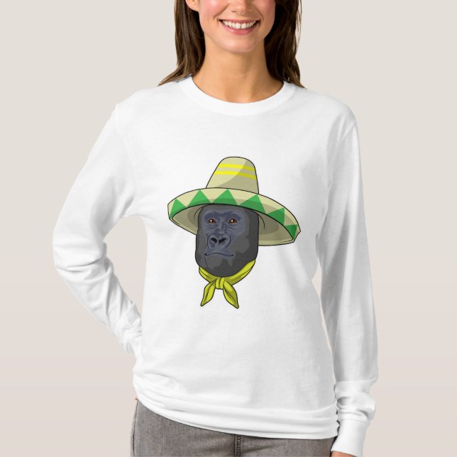 Monkey with Straw hat T-Shirt (Front)