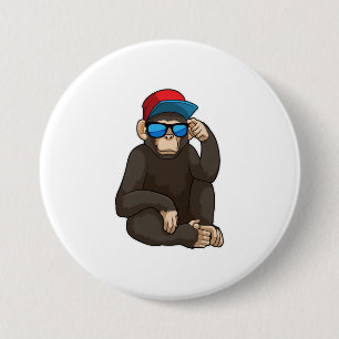 Monkey with Sunglasses 7.5 Cm Round Badge