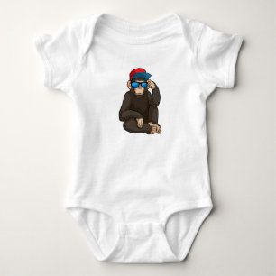 Monkey with Sunglasses Baby Bodysuit