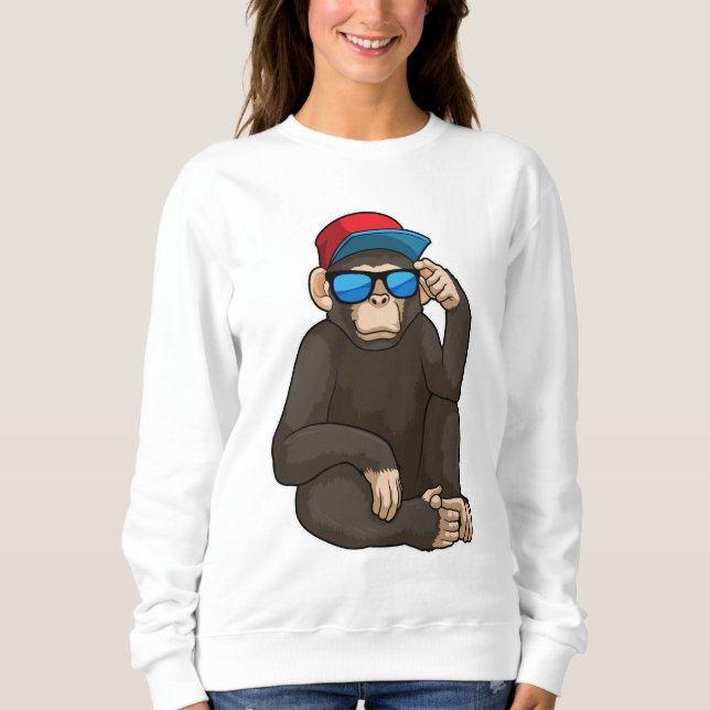 Monkey with Sunglasses Sweatshirt (Front)