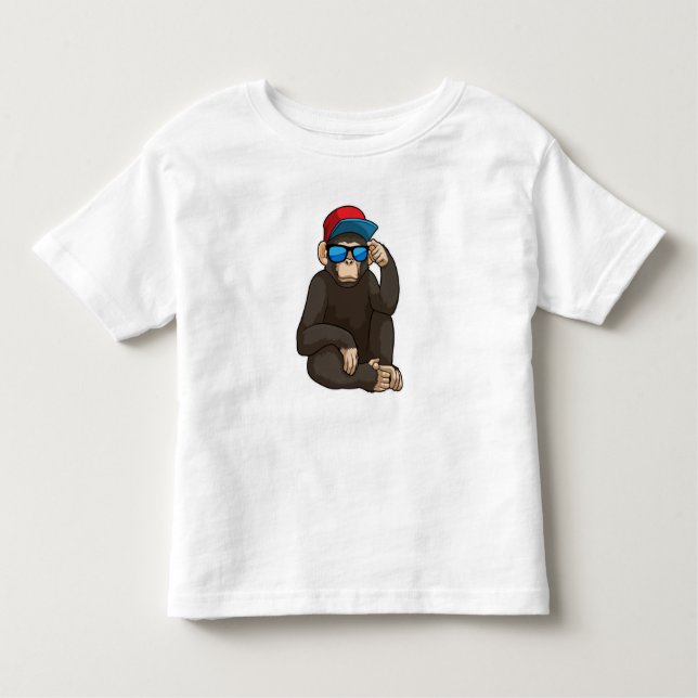 Monkey with Sunglasses Toddler T-Shirt (Front)