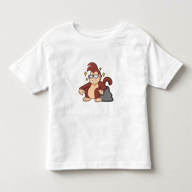 Monkey with Sunglasses Toddler T-Shirt (Front)