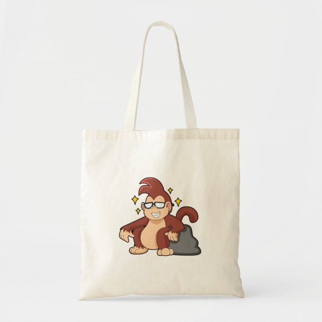 Monkey with Sunglasses Tote Bag (Front)