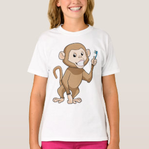 Monkey with Toothbrush T-Shirt