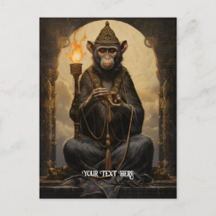 Monkey with torch postcard