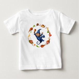 Monkey Wizard with Swirling Magic Food 3D Illustra Baby T-Shirt