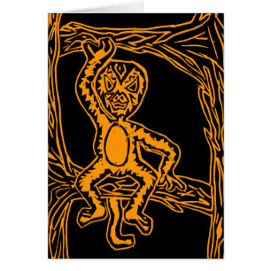 monkey woodprint