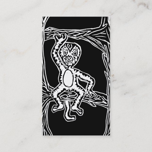 monkey woodprint business card (Front)