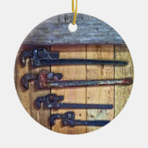 Monkey Wrenches Ceramic Tree Decoration