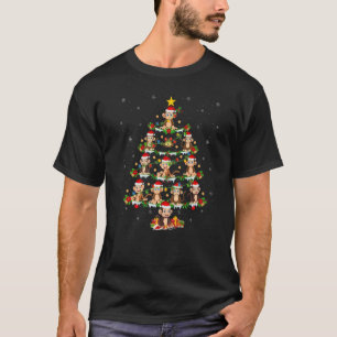 Monkey Xmas Lights Monkey Christmas Tree T-Shirt