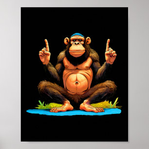 Monkey Yoga Poster