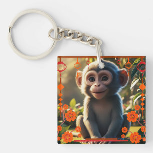 Monkey Zodiac Sign  Key Ring