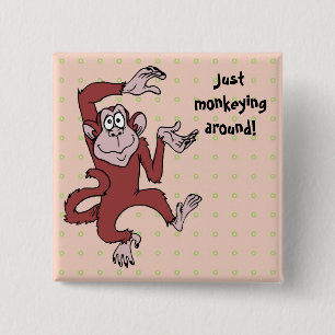Monkeying Around 15 Cm Square Badge