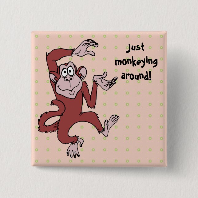 Monkeying Around 15 Cm Square Badge (Front)