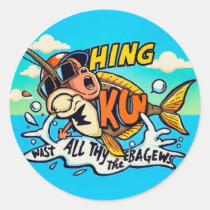 Monkeying Around, A Fun Fishing Adventure Classic Round Sticker