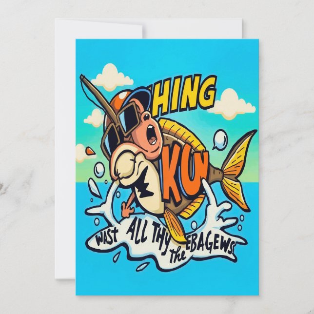 Monkeying Around Fishing Adventure Invitation (Front)