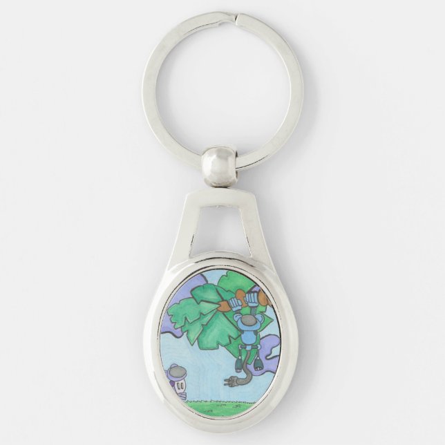 Monkeying Around Metal Keychain (Front)