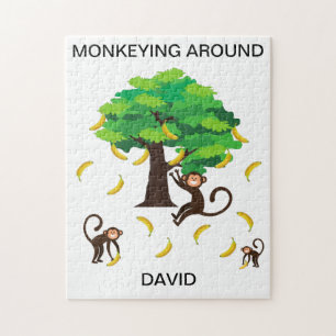 "Monkeying Around" puzzle for kids with name.