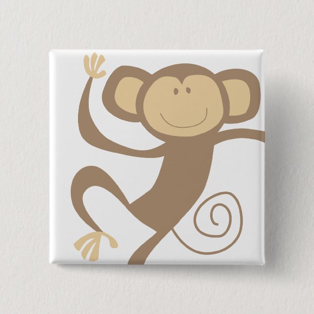 Monkeying Around Square Button (Front)