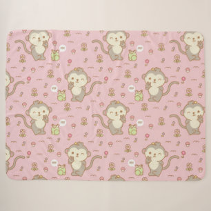 Monkeys and Frogs Sherpa Blanket
