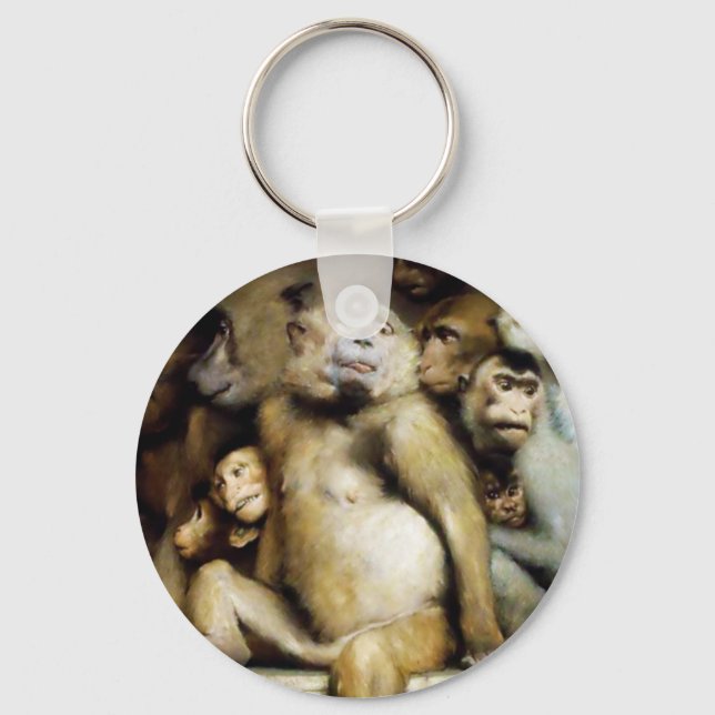 Monkeys as Judges of Art (Detail) Key Ring (Front)