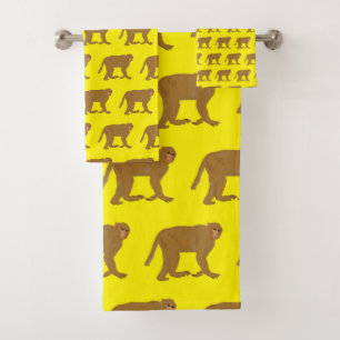 Monkeys bath towel set