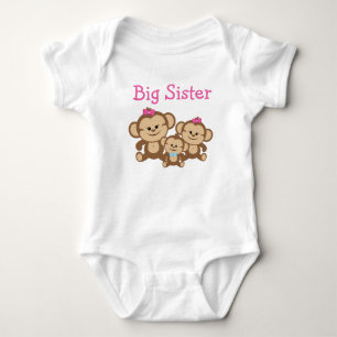 Monkeys Big Sister Baby Bodysuit