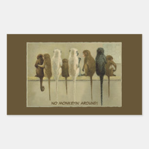 Monkeys Business Birthday From Group Personalised Rectangular Sticker