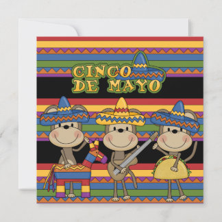 Monkeys Cinco de Mayo Custom Birthday Invitations