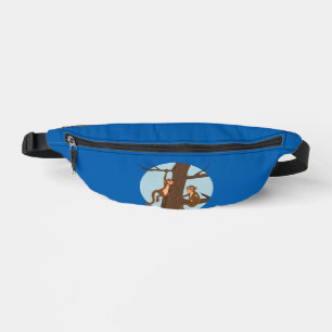 Monkeys climbing the tree cartoon bum bags