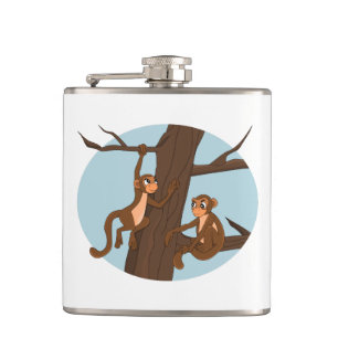 Monkeys climbing the tree flask