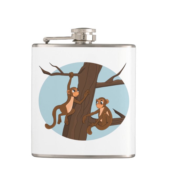 Monkeys climbing the tree flask (Front)