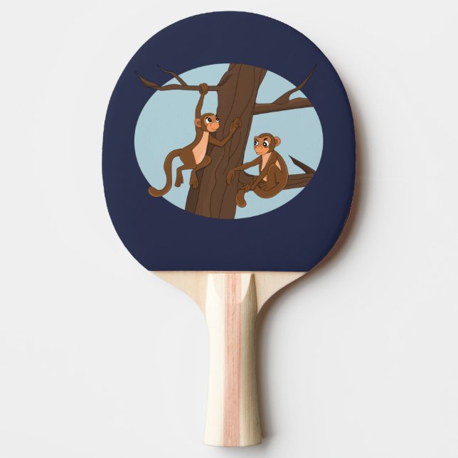 Monkeys climbing the tree ping pong paddle (Front)