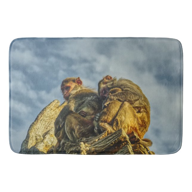 Monkeys Cuddling Bath Mat (Front)