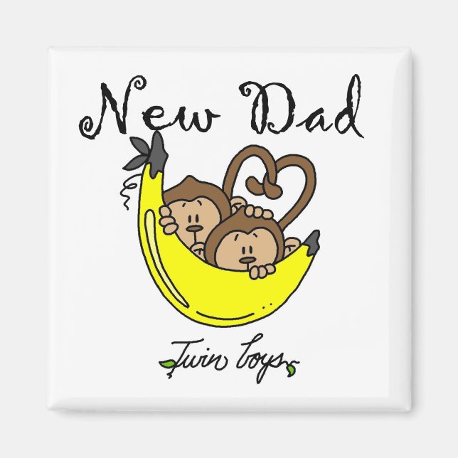 Monkeys Dad of Twin Boys Tshirts and Gifts Magnet (Front)