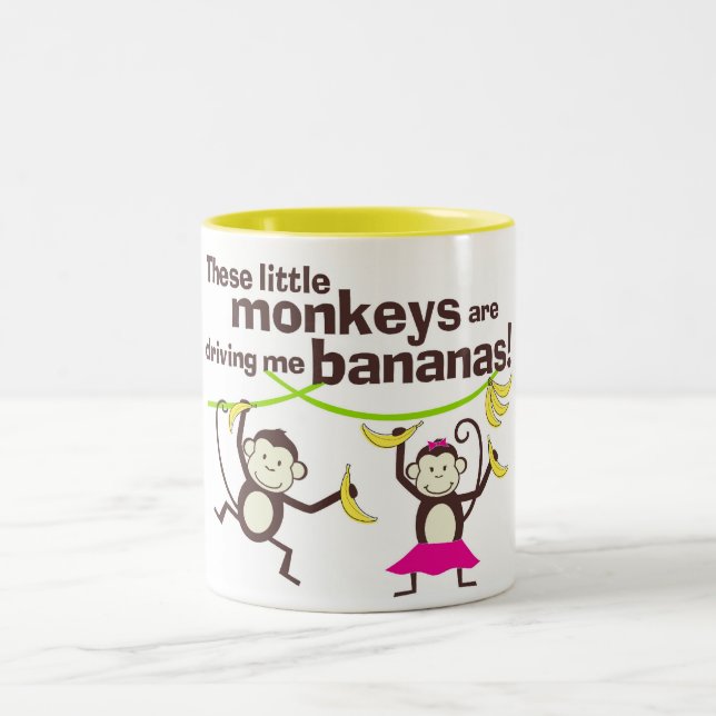 Monkeys Driving Me Bananas Coffee Mug (Center)