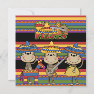 Monkeys Fiesta Customised Birthday Invitations