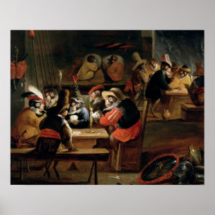 Monkeys in a Tavern, detail of the card game Poster