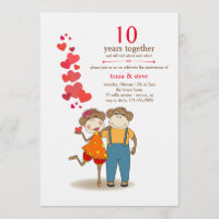 Monkeys In Love Anniversary Invitation