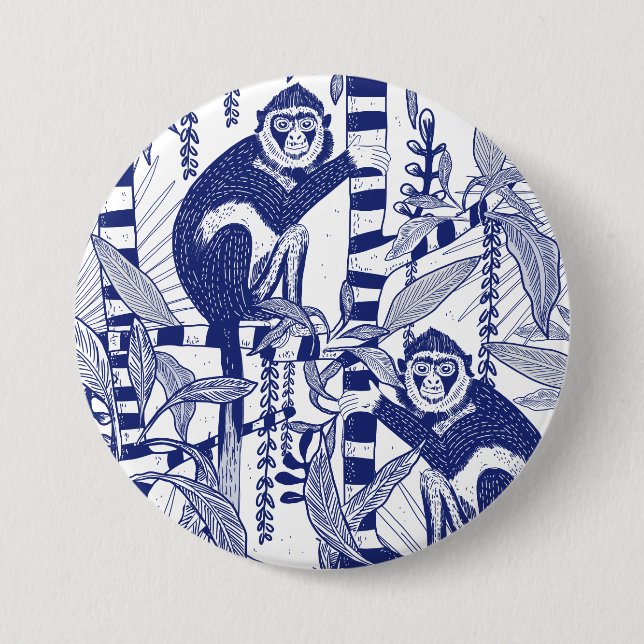 Monkeys in the Jungle 7.5 Cm Round Badge (Front)